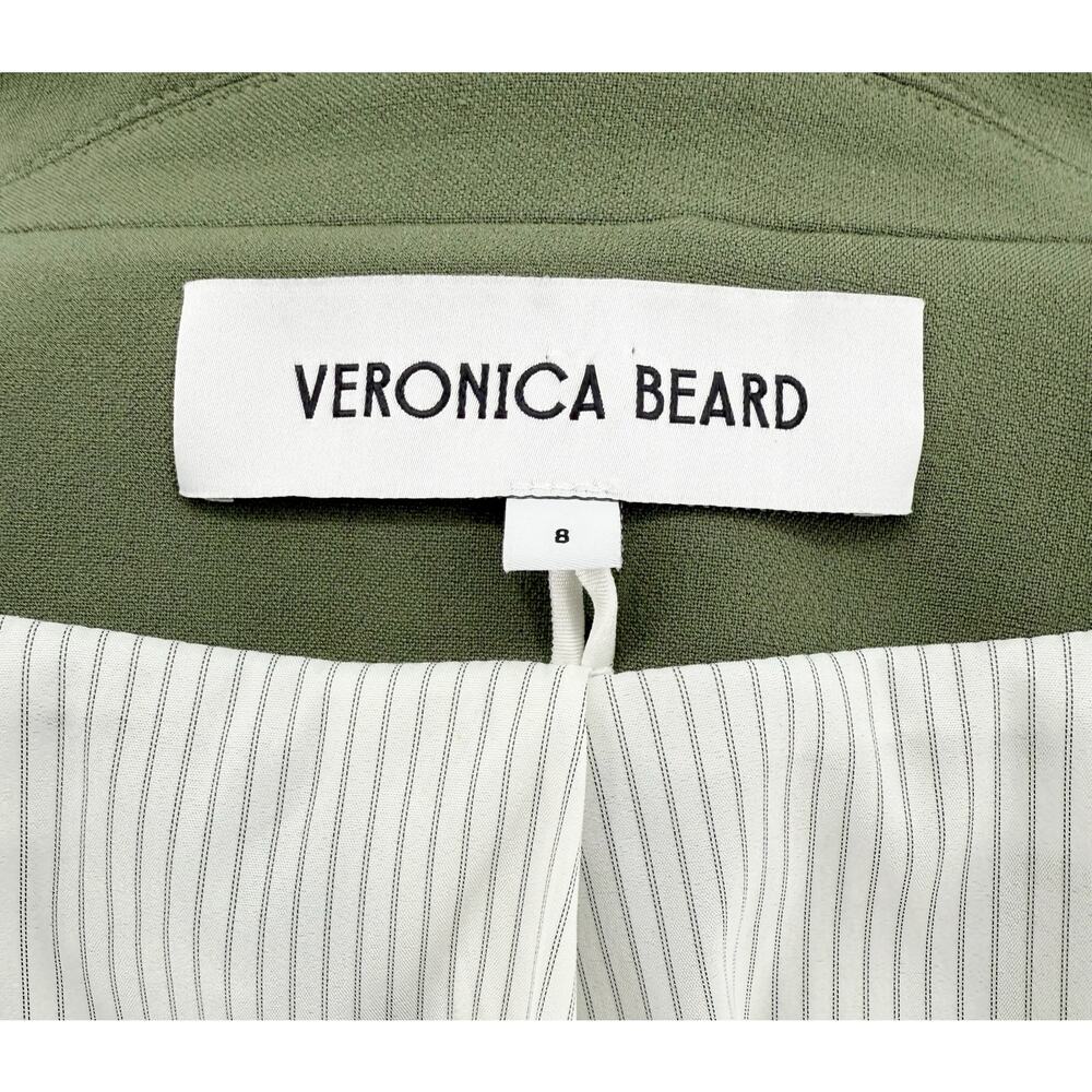 Veronica Beard Miller Dickey Jacket Stone Army Green Classic Blazer Size 8 - Picture 5 of 16
